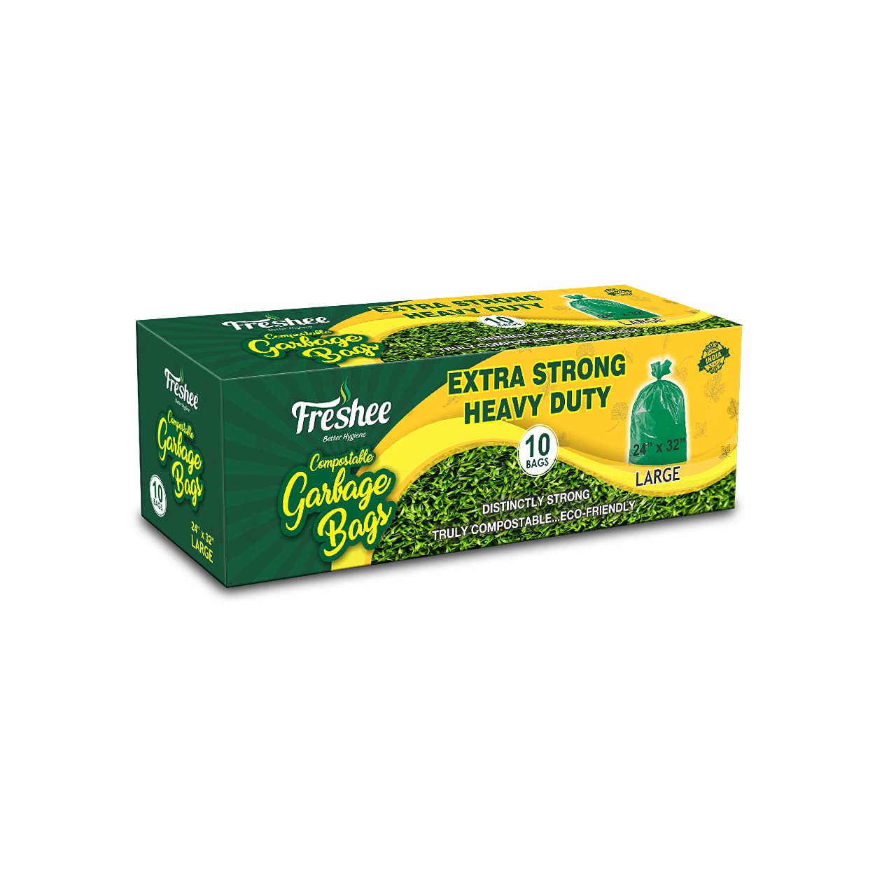 Freshee Compostable Garbage Bag Large Size Eco-Friendly 24x32 Inch with Capacity to hold upto 12kg waste| Dust bin bag for Office, Home, Kitchen, Hospital|Trash Bag 10pcs-image-9