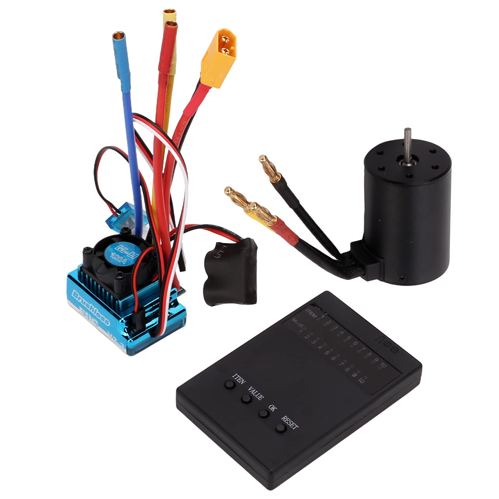 RC Brushless Motor ESC Combo with Programming Card Brushless Motor and ESC for 1/8 1/10 RC Car