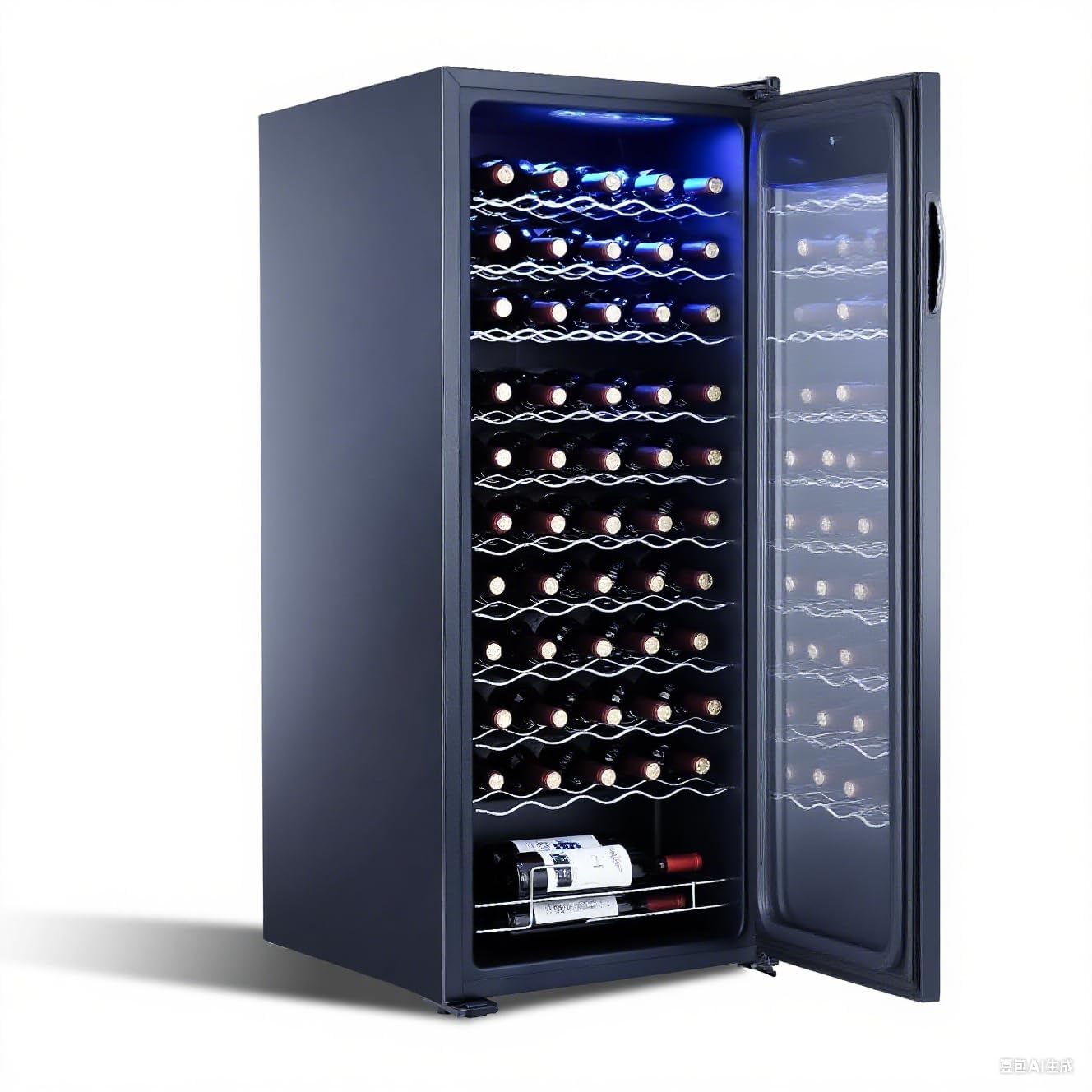 GarveeHome Wine Cooler, 46 Bottle Freestanding or Built-in Metal Design, Wine Fridge, Single Zone Dual Temperature Wine Fridge for Red, White and Champagne with Adjust Temperature, Black on Fridge.com