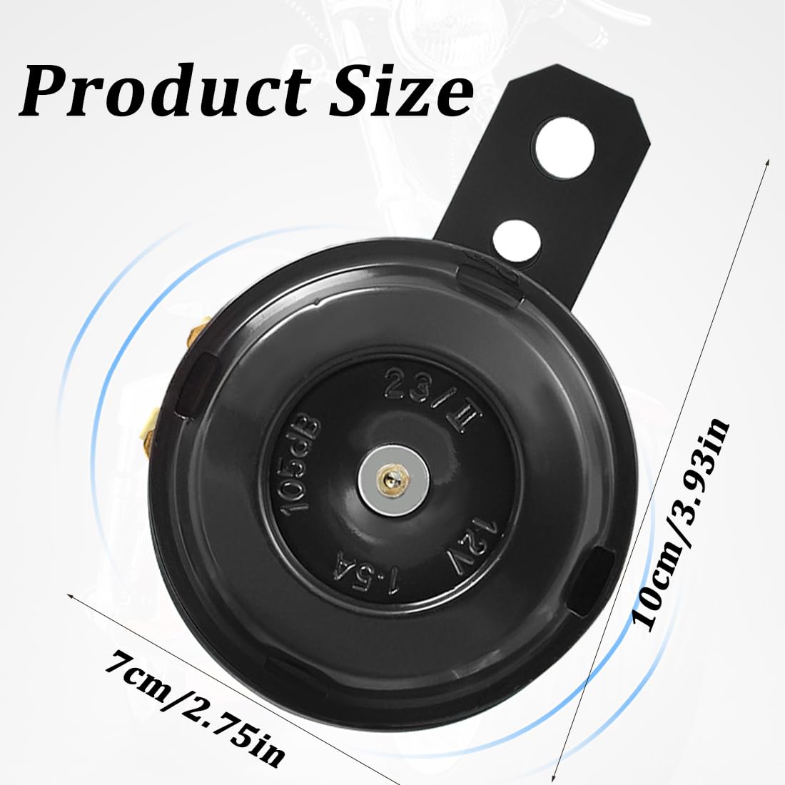 Clacson Auto, 12V, Clacson Moto, Clacson Camion, Tromba Potente Clacson per Moto, Scooter, Veicolo, ATV, Quad, Moped, Nero