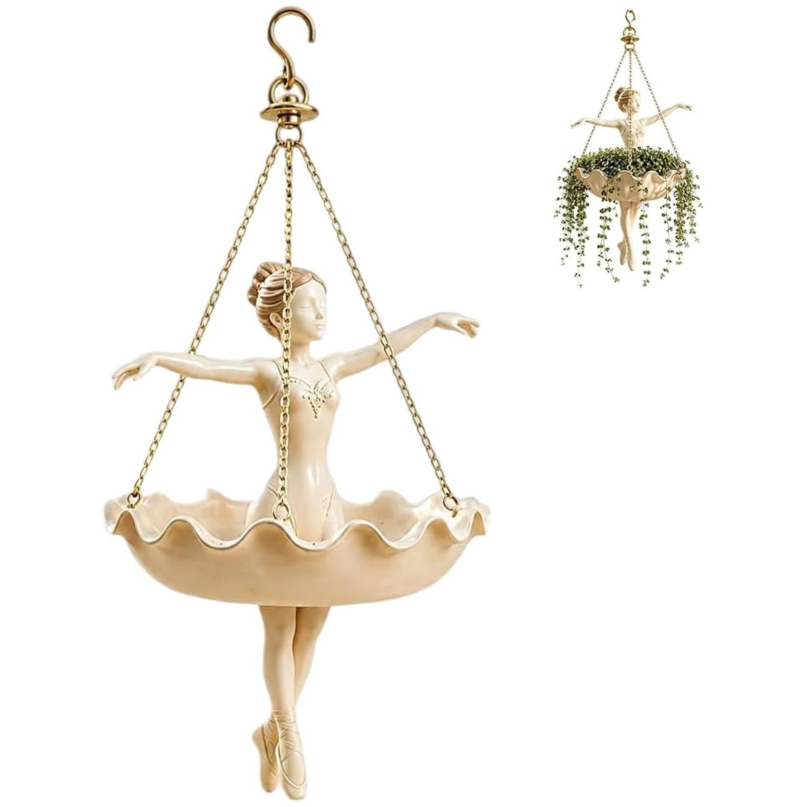 Ballet Dancer Hanging Planter, Ballerina Hanging Plante for Indoor Outdoor Decor, Spider Plant and Trailing Vines, Decor for Dance Teachers