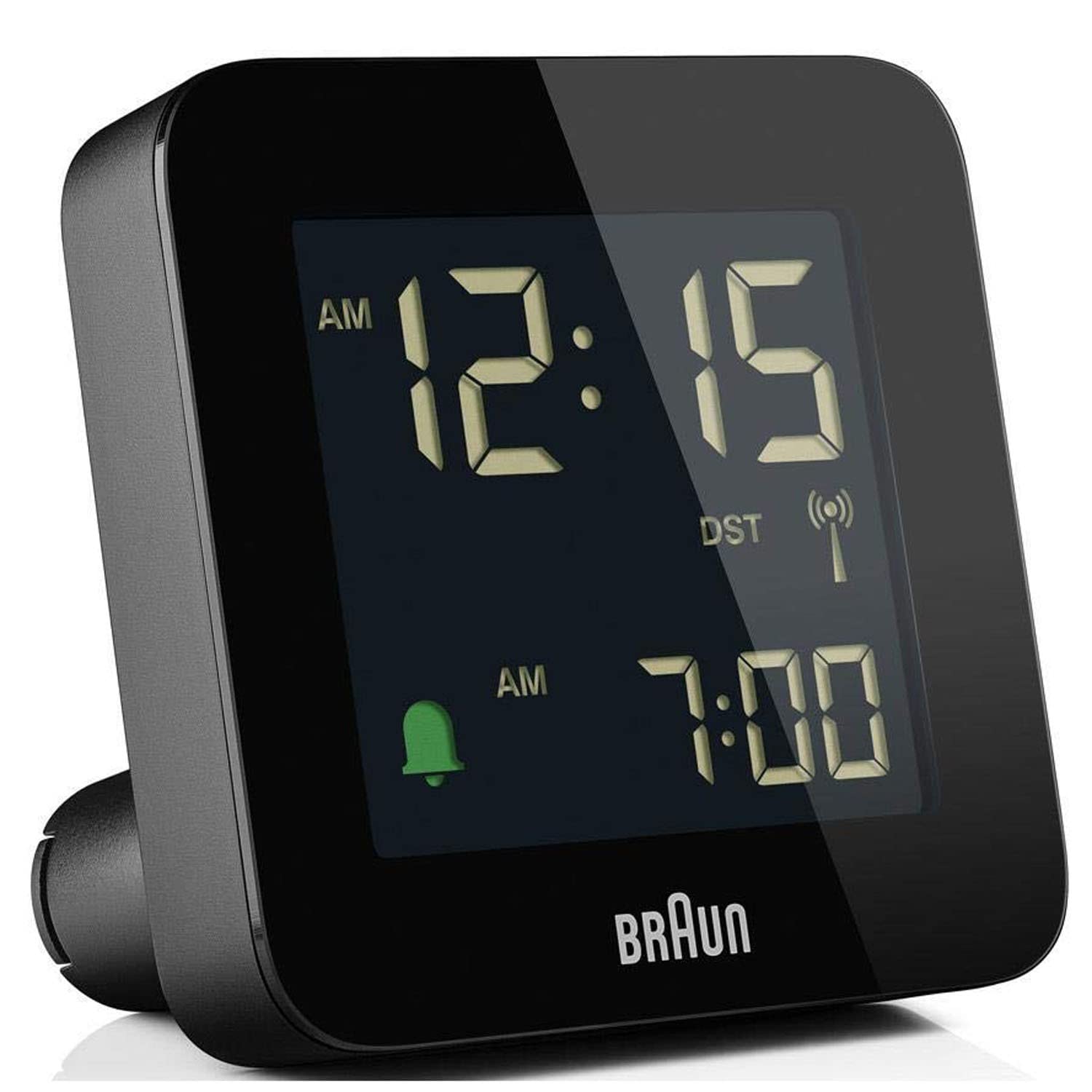Braun Cyfrowy wieloregionalny budzik radiowy z funkcją drzemki, negatywny wyświetlacz LCD, funkcja szybkiej regulacji, funkcja alarmu, kolor czarny, model BNC009BK-RC