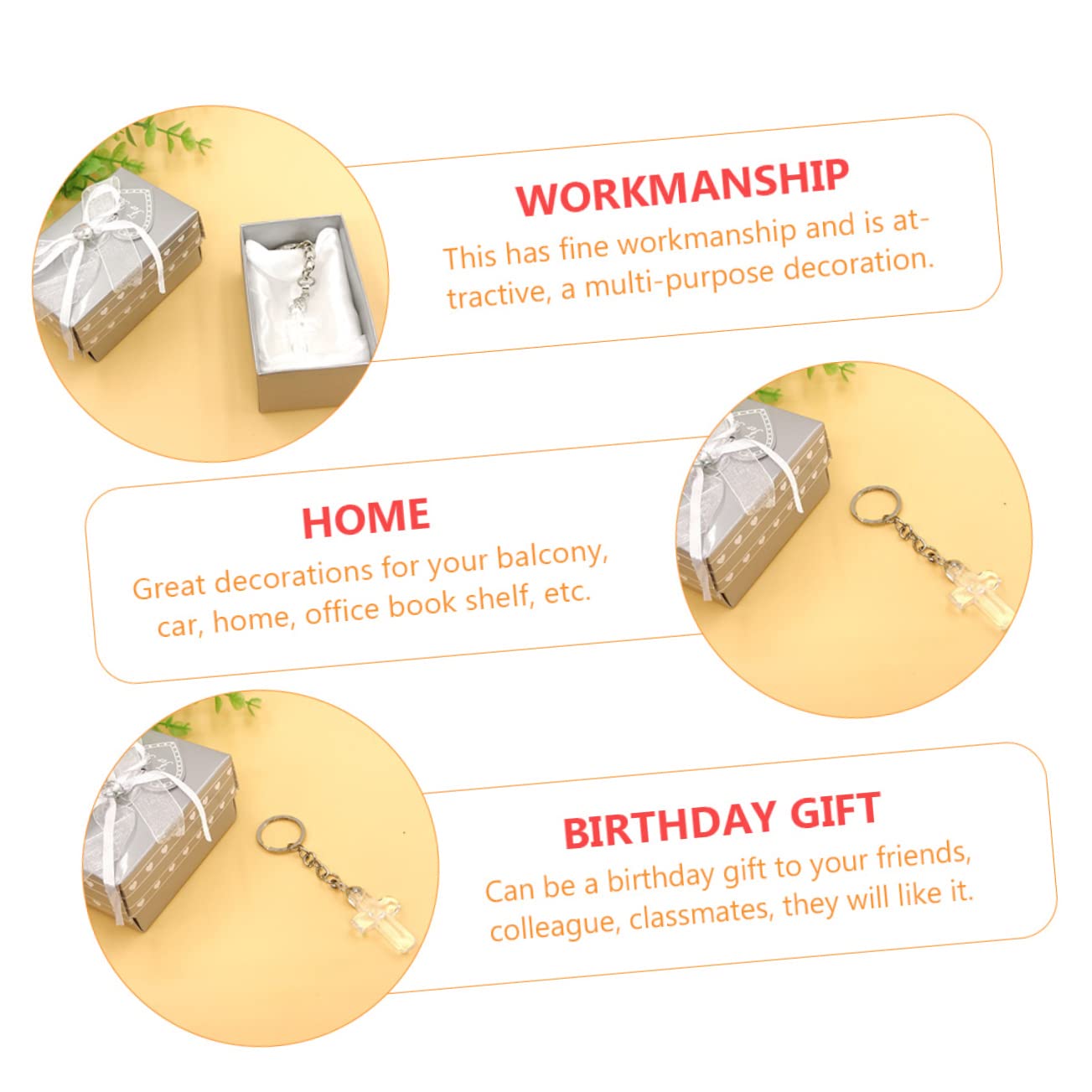 Portachiavi di cristallo IL Keychain chiave Keeychain religioso nome arredamento portachiavi cristalli pendenti per la decorazione Cristallo bianco