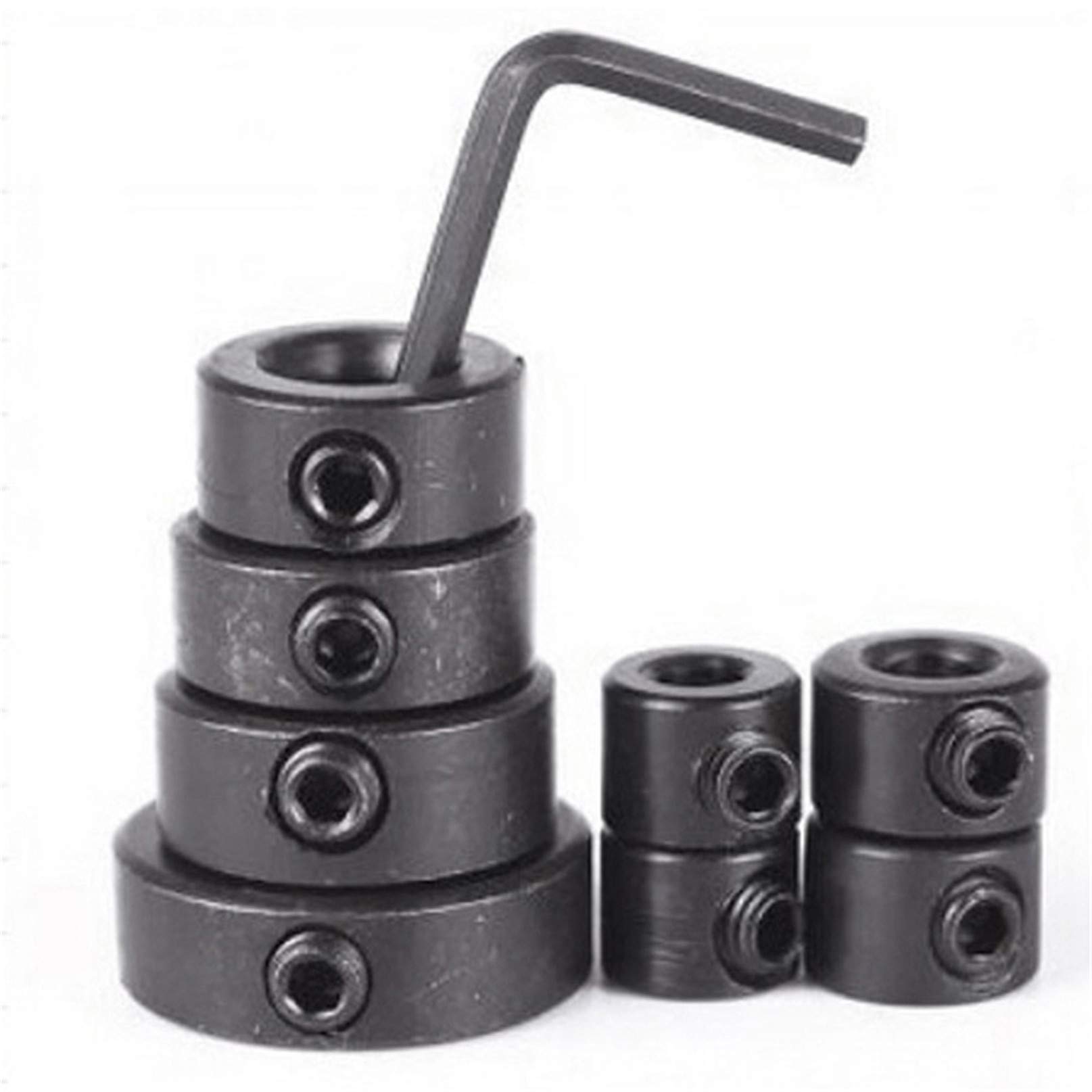 Garispace 9 pieces 3-16 mm diameter woodworking drill depth stop cuff ring set positioner tracking resistant woodworking drill set bore limiting ring with spanner