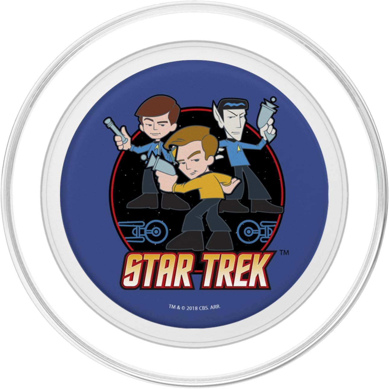 Star Trek Group Shot Retro Cartoon Title PopSockets MagSafe PopGrip for iPhone