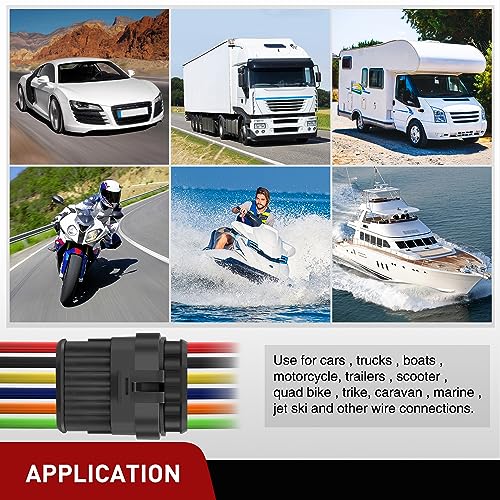 Image of Nilight 260PCS 6 Pin Electrical Connector Plug with Male Female Terminals | Wire Waterproof Connectors 6 Way Automotive Connect Set for Car Truck Motorcycle Marine Boat 10 Sets