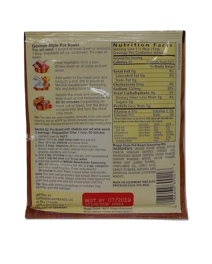 Maggi German Style Sauerbraten Pot Roast Seasoning Mix 1.76oz Pack de 3 miniatura 2