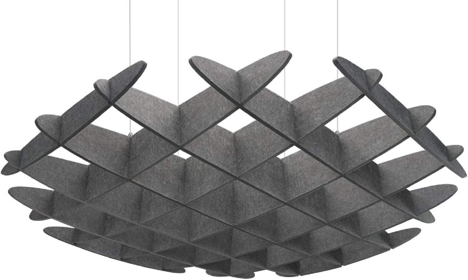 3D Acoustic Ceiling Waffle Cloud, Large (Dark Gray) by Uplift Desk
