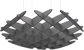 3D Acoustic Ceiling Waffle Cloud, Large Dark Gray by UPLIFT Desk