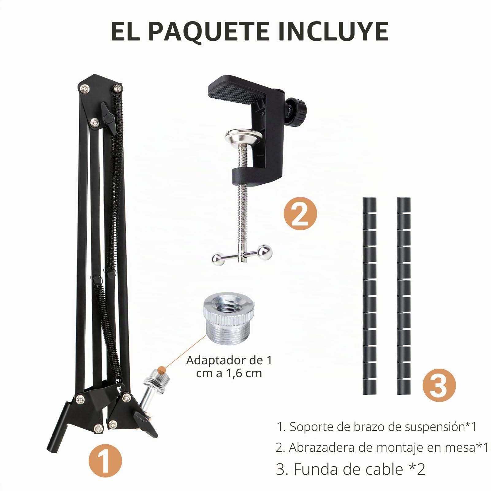 SUNMON Fifine AM8 XLR Soporte de Micrófono, Brazo Universal de Escritorio con Fifine K688, PodMic, HyperX QuadCast, Blue Yeti, Shure MV7+ y Mayoría de los Micrófonos