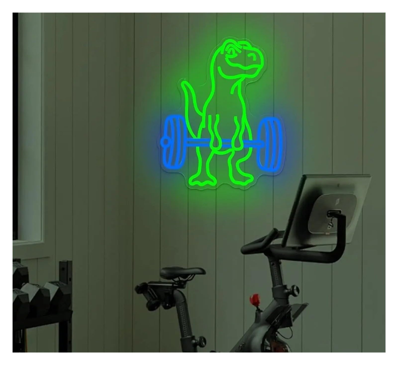 néon signe Enseigne Néon LED Dinosaure Haltérophilie