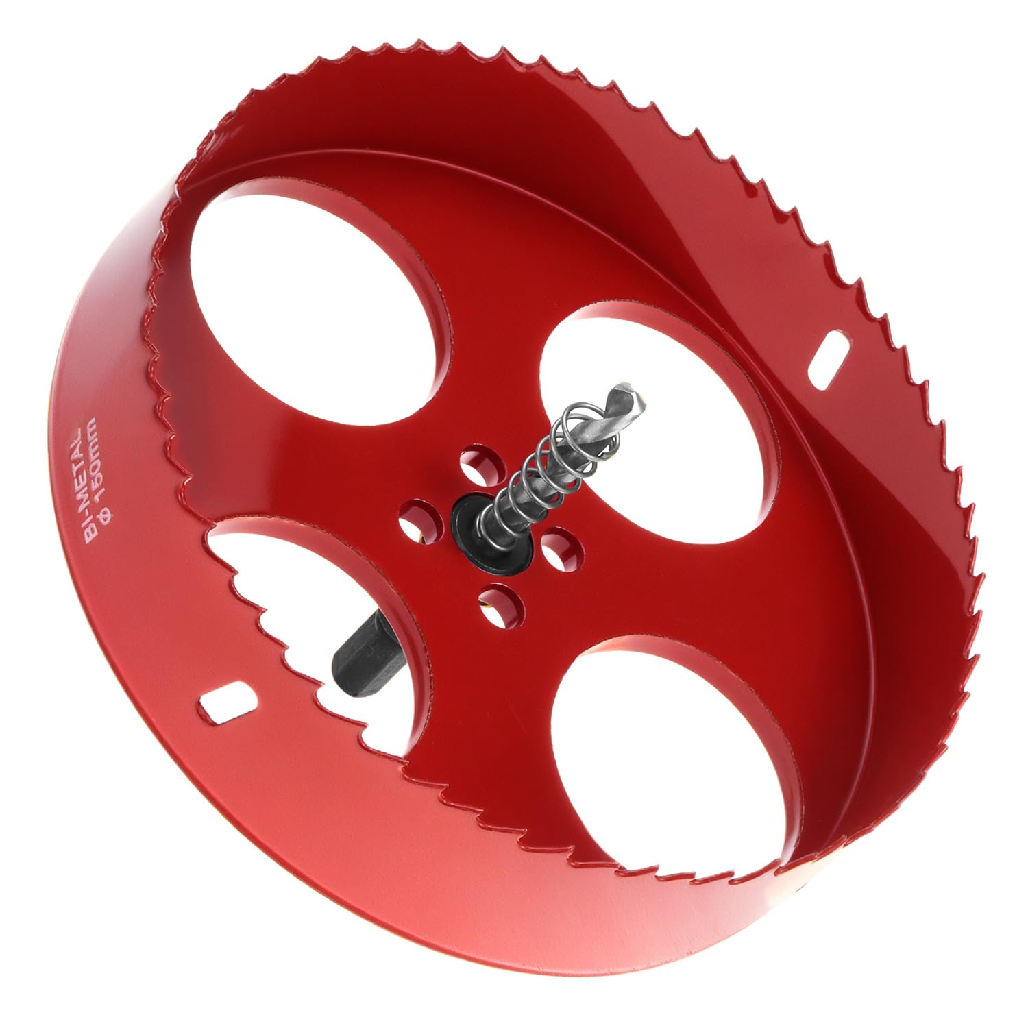 QWORK® Otwornica 150mm, otwornica bimetalowa HSS M42, z chwytem sześciokątnym i wiertłem do aluminium, żelaza i drewna
