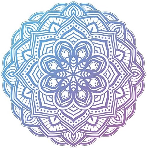 EW Designs Pink Blue Purple Ombre Tribal Mandala Flower Vinyl Decal Bumper Sticker (4" Wide)