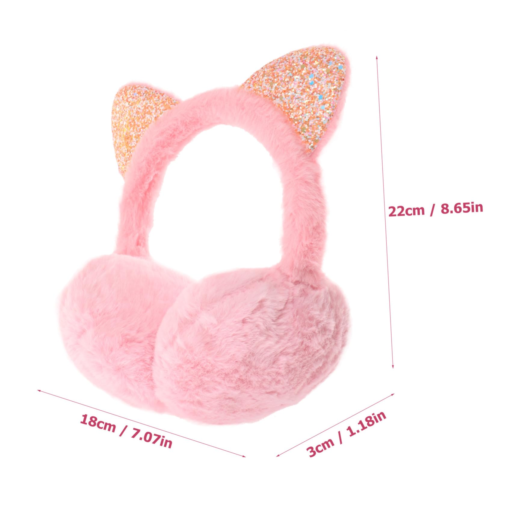 FOMIYES Warm Cat Ear Earmuffs 2 Pack Thermal Ear Covers Soft Breathable for Winter