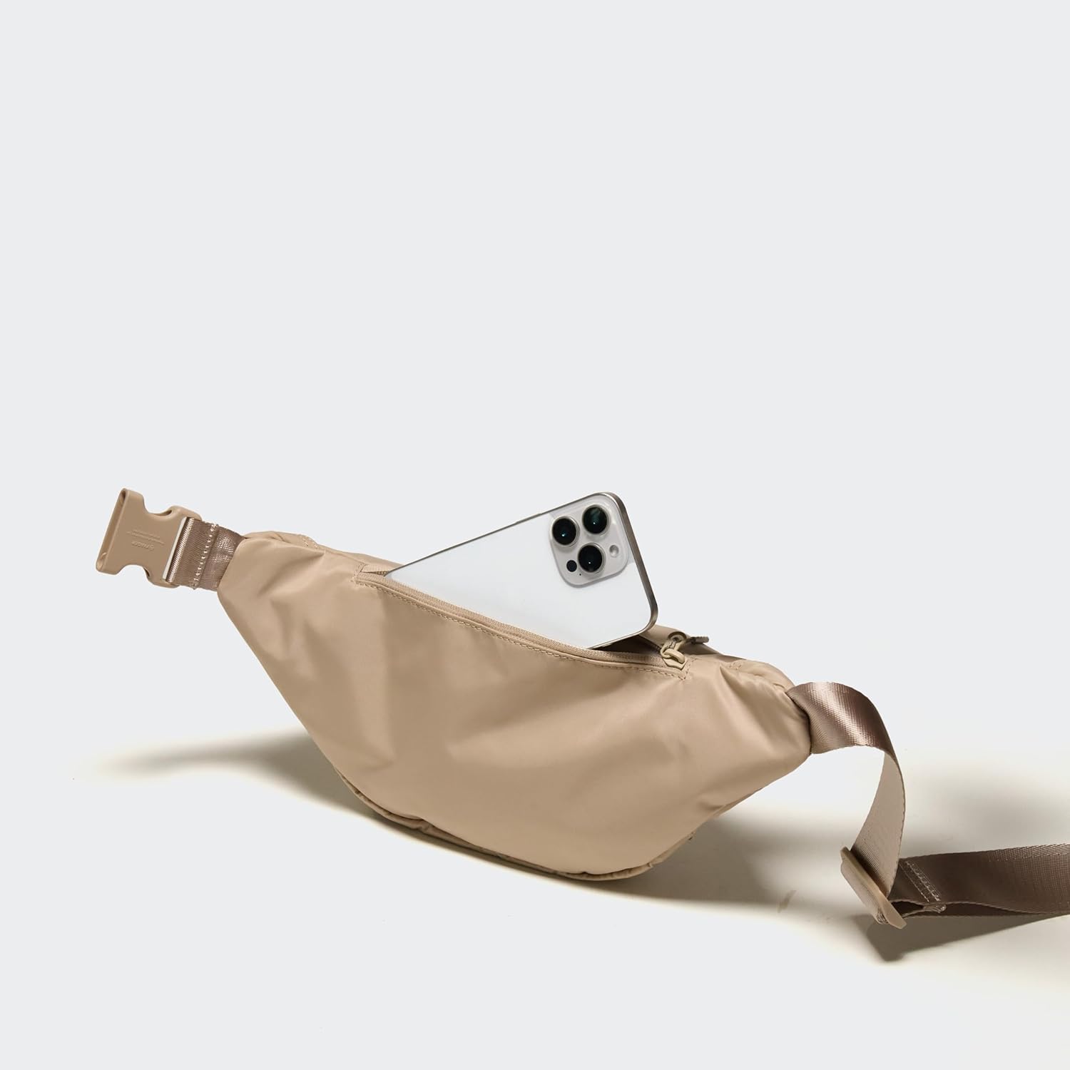 Pander Everywhere Belt Bag Crossbody Fanny Pack with Mesh Pockets and Adjustable Strap, 6L / Raw Linen - Image 5