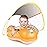 LAYCOL Baby Swimming Float Inflatable Baby Pool Float Ring with Sun Protection Canopy,add Tail no flip Over for Age of 3-36 Months (Orange, XL)