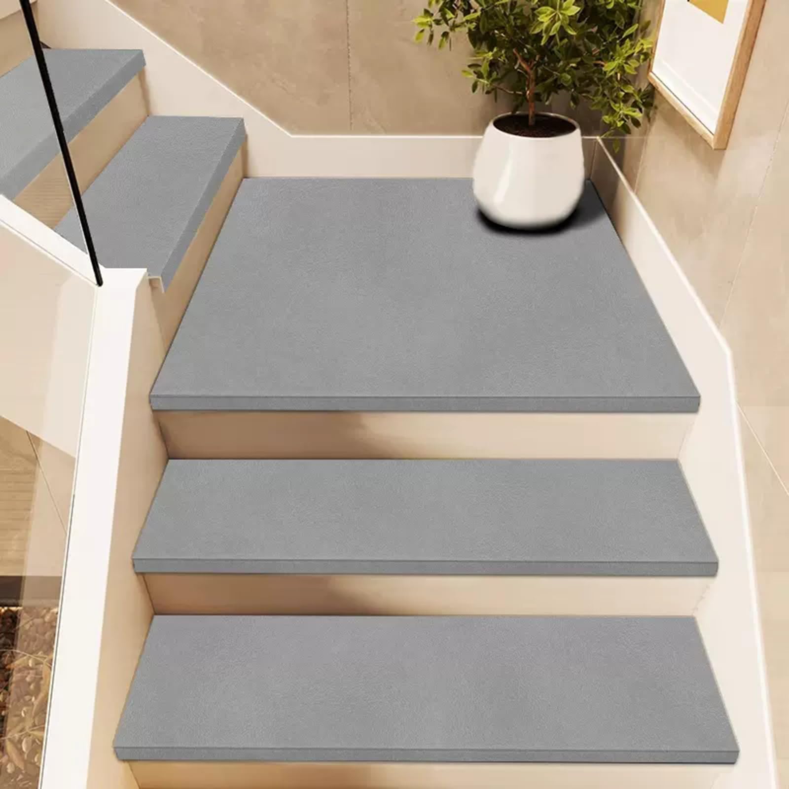 Rutschfeste Gummi-Stufenmatten, rechteckig, Familien-Teppich für Treppen, 15 x 30 x 80 cm, sicher, leicht zu reinigen, Treppenstufen für den Heimgebrauch