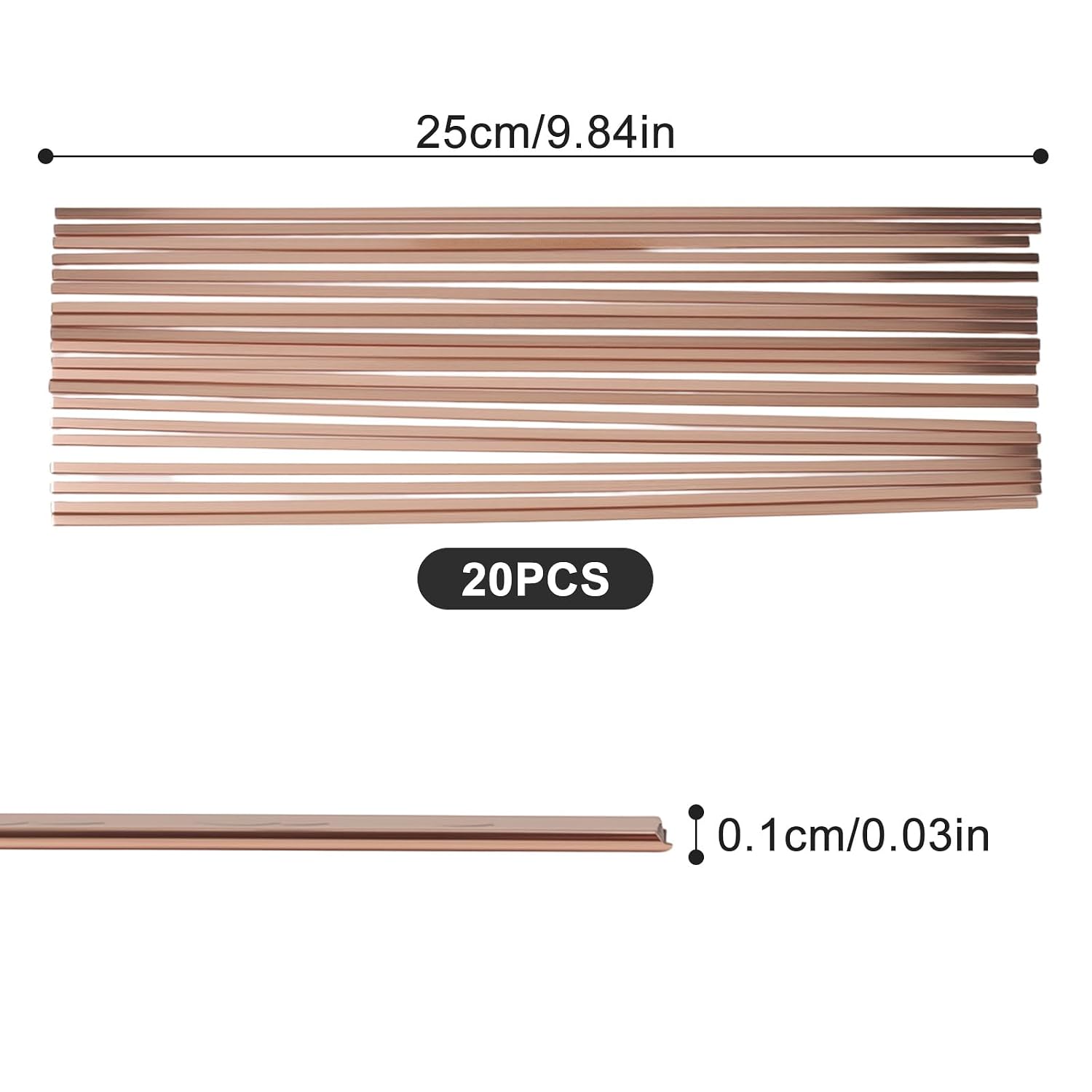 15% Silver Phosphorus Copper Brazing Rods, AWS BCuP‑5, 20 Pcs Silver Solder for HVAC, Refrigerator, Copper Alloys, Molybdenum & Tungsten Brazing Applications