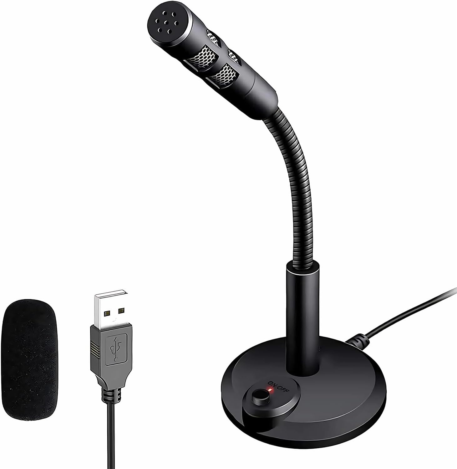 USB Computer Microphone,Plug and Play Desktop PC Laptop Microphone with Mute Button and LED Indicator for Streaming,Podcasting,Recording,Gaming,Skype,YouTube Mic for Mac or Window Black. USB Computer Microphone,Plug and Play Desktop PC Laptop Microphone with Mute Button and LED Indicator for Streaming,Podcasting,Recording,Gaming,Skype,YouTube Mic for Mac or Window Black.