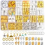Coriario 292 Pcs Gold Silver Hair Jewelry for Braids Hair Charms Accessories Loc Jewelry Rings Cuffs Beads Pendants Decorations for Women Men Girls Braids Locs Dread