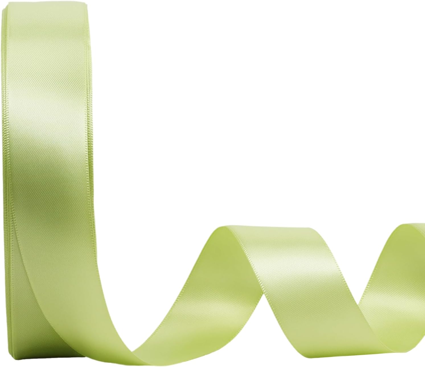 LaRibbons 1 Inch 50 Yard Double Faced Satin Ribbon,Sage Green Satin Craft Fabric Ribbon for Gift Wrapping Floral Bouquets Wedding Party Decoration Lime Green 1 inch x 50 Yards