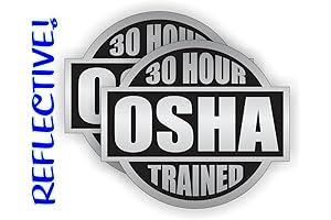(2) REFLECTIVE 30 Hour OSHA Trained Hard Hat Stickers for Construction Helmets
