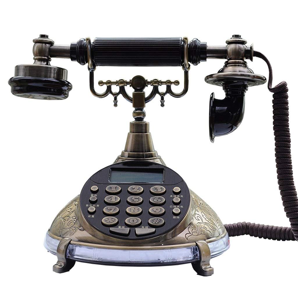 Antyczny telefon stacjonarny, cyfrowy telefon vintage, klasyczny europejski telefon stacjonarny retro z wiszącym zestawem słuchawkowym do wystroju domu, hotelu, biura