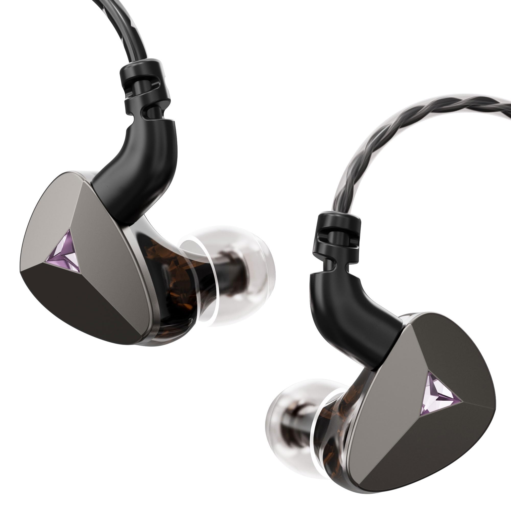 Monitor douszny, przewodowe słuchawki douszne HiFi, słuchawki douszne do gier, hybrydowe słuchawki IEM z płytą czołową ze stali nierdzewnej, odłączany kabel dla muzyków, audiofilów