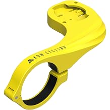 KOM Cycling Wahoo Elemnt Mount Compatible with Multiple Wahoo Computers Including The Wahoo Elemnt Bolt, Elemnt Roam, Elemnt Mini, and Elemnt - Multiple Colors 24g Out Front Computer Mount Yellow
