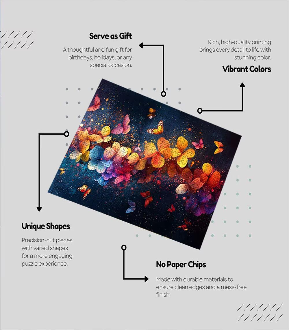 Puzzle 5000 elementów, motyle, kolorowe kwiaty, puzzle dla dorosłych 5000, klasyczne puzzle, gra zręcznościowa, puzzle dla całej rodziny, dekoracja, puzzle, prezenty, BXHZW3-377