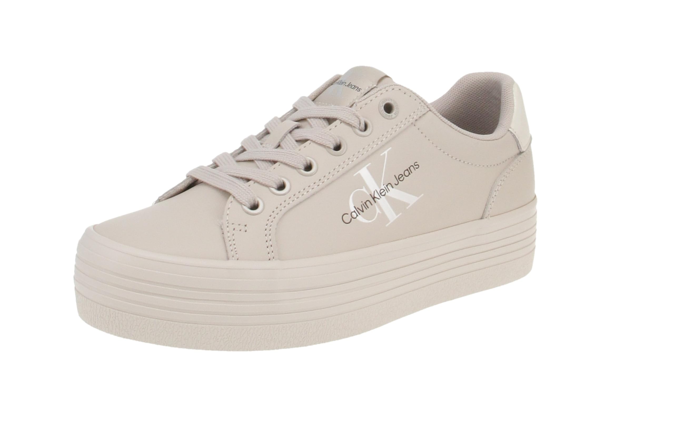 Calvin Klein Jeans Vulc Flatform Laceup LTH Pearl Yw0yw01042, Zapatilla Vulcanizada Mujer