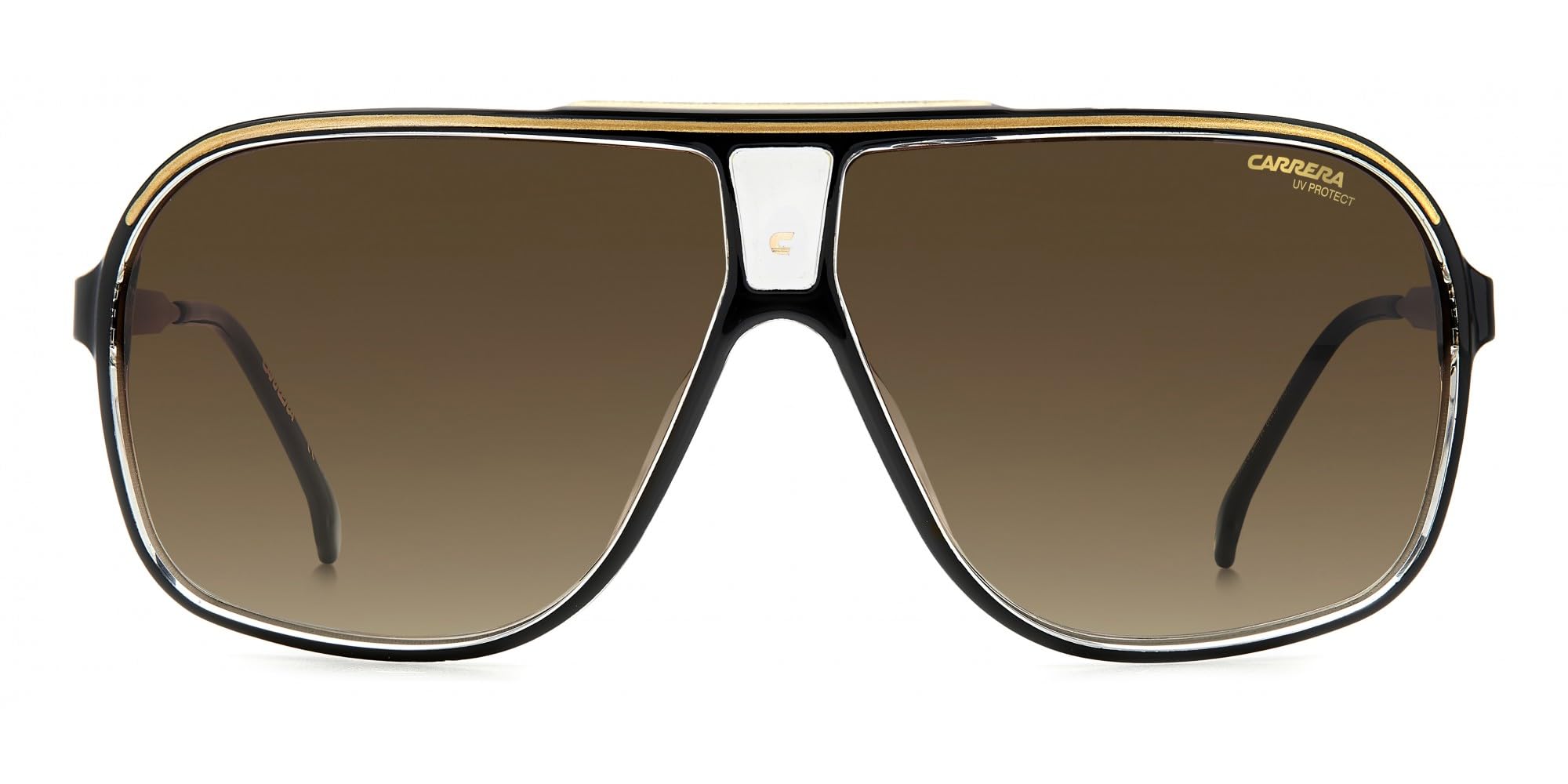 Carrera GRAND PRIX 3 Okulary Słoneczne BLACK GOLD/BROWN SHADED 64/9/135 Mężczyzna