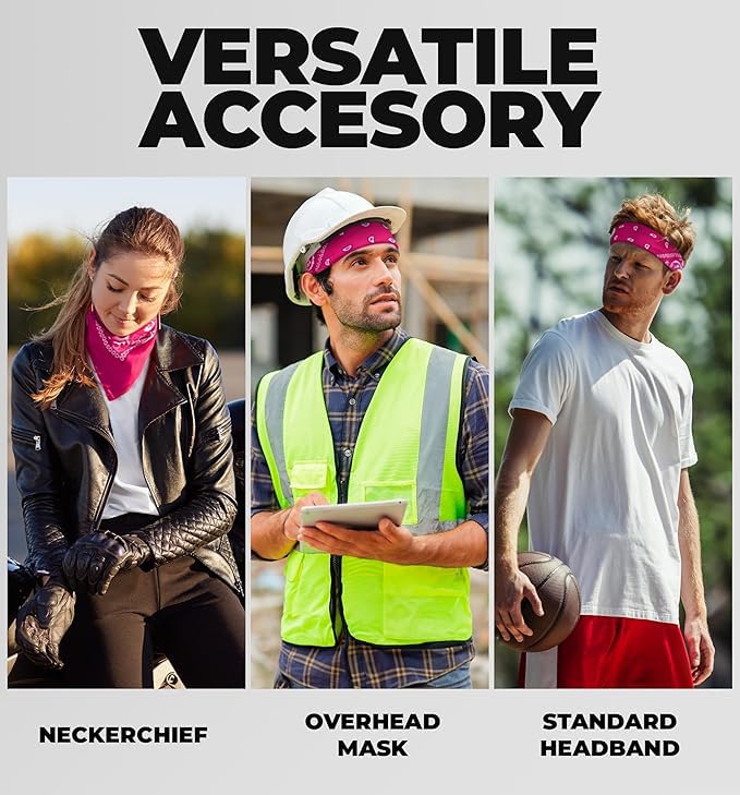Image of Bandanas for Men & Women - Paisley Bandana - Head Wrap, Scarf - Large 21x21
