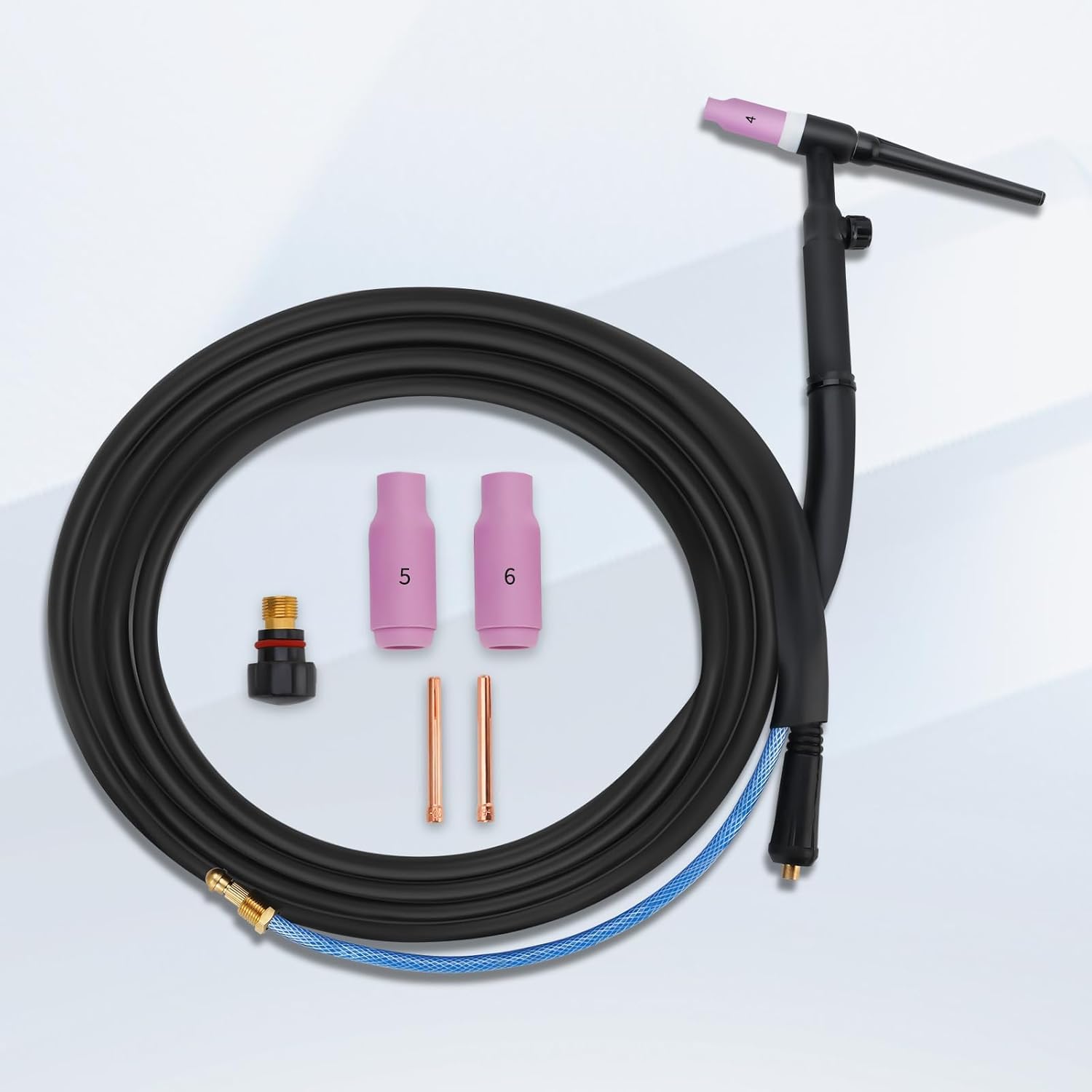 SSIMDER TIG-Schweißbrenner 150 A (WP-17V) – 4 m luftgekühlter Lift-TIG-Brenner mit 10–25 mm² Schnellanschluss – Wolframbrenner (WP-17V 10–25)