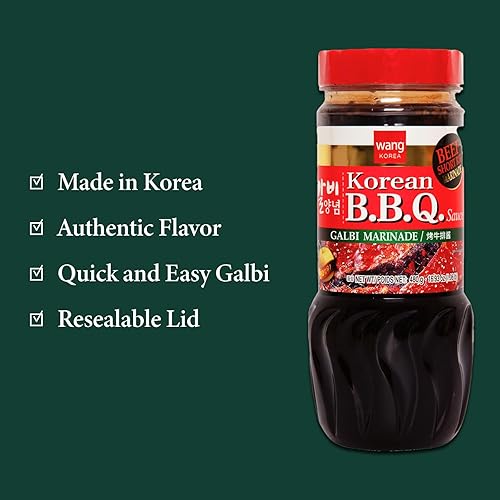 Miniatura 8 de Wang Galbi Marinade, simple y fácil de cocinar, salado, dulce y ahumado, salsa coreana para barbacoa, adobo Kalbi, 16.93 onzas