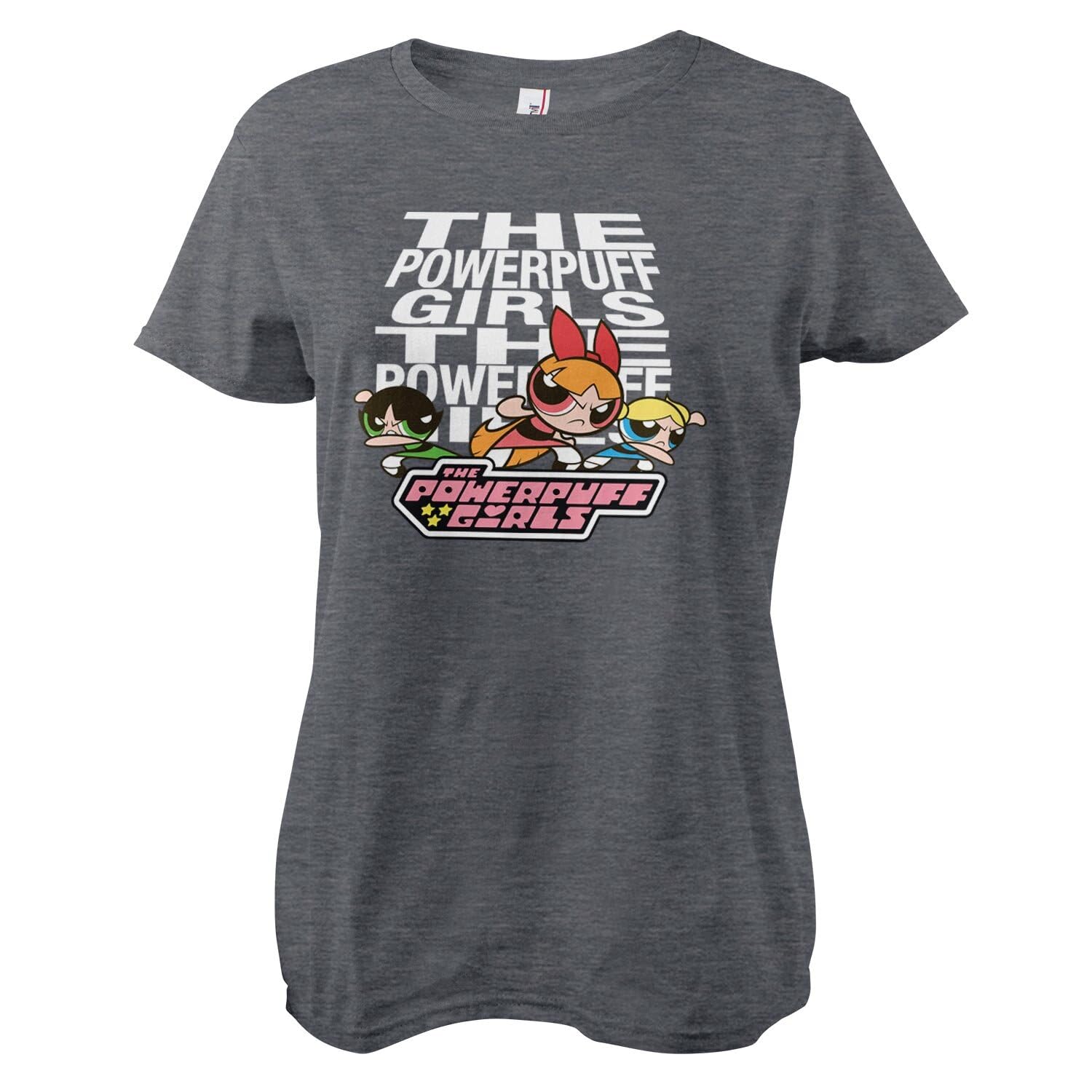 Powerpuff Girls Officially Licensed Women T-Shirt (Dark-Heather), XX-Large
