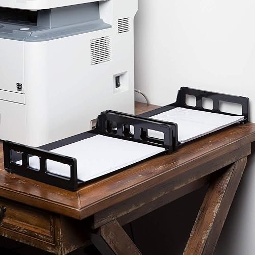 Miniatura 5 de 1InTheOffice Organizador de bandejas de papel apilables, bandeja de plástico para cartas, bandeja de escritorio de oficina, color negro (paquete de