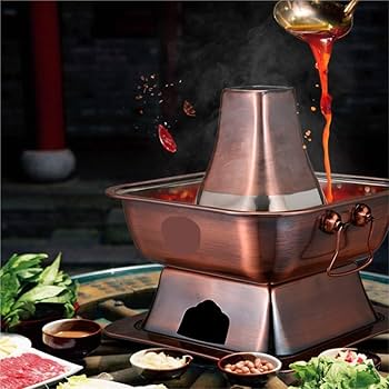 Amazon｜鍋304ステンレス鋼の鍋、古い北京しゃぶしゃぶ鍋、家庭用