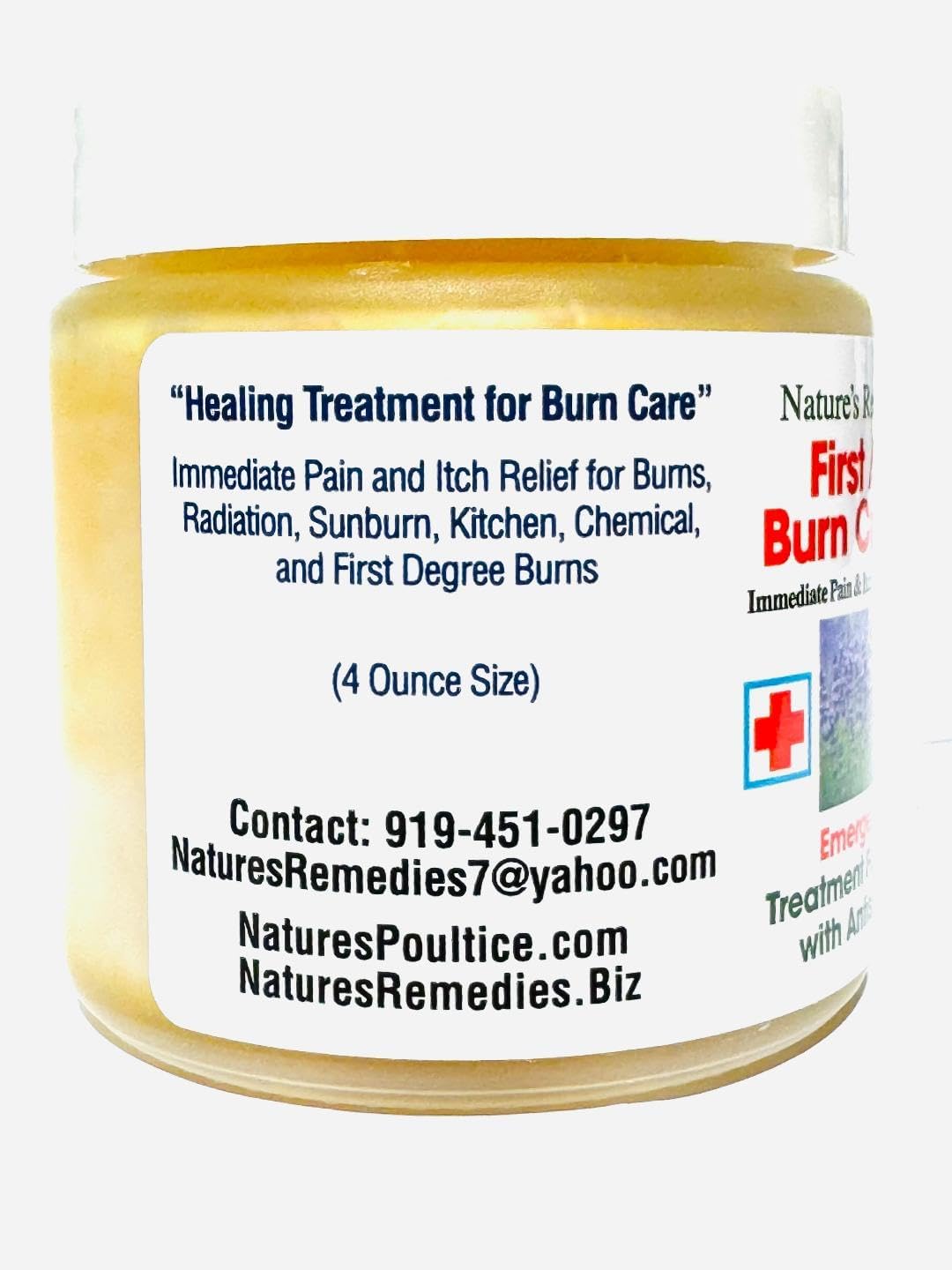 First Aid Burn Cream for 1st Degree Burns, Radiation Burns, Kitchen Burns, Sunburns, Chemical Burns, with Immediate Pain, and Itching Relief (4 Ounce)