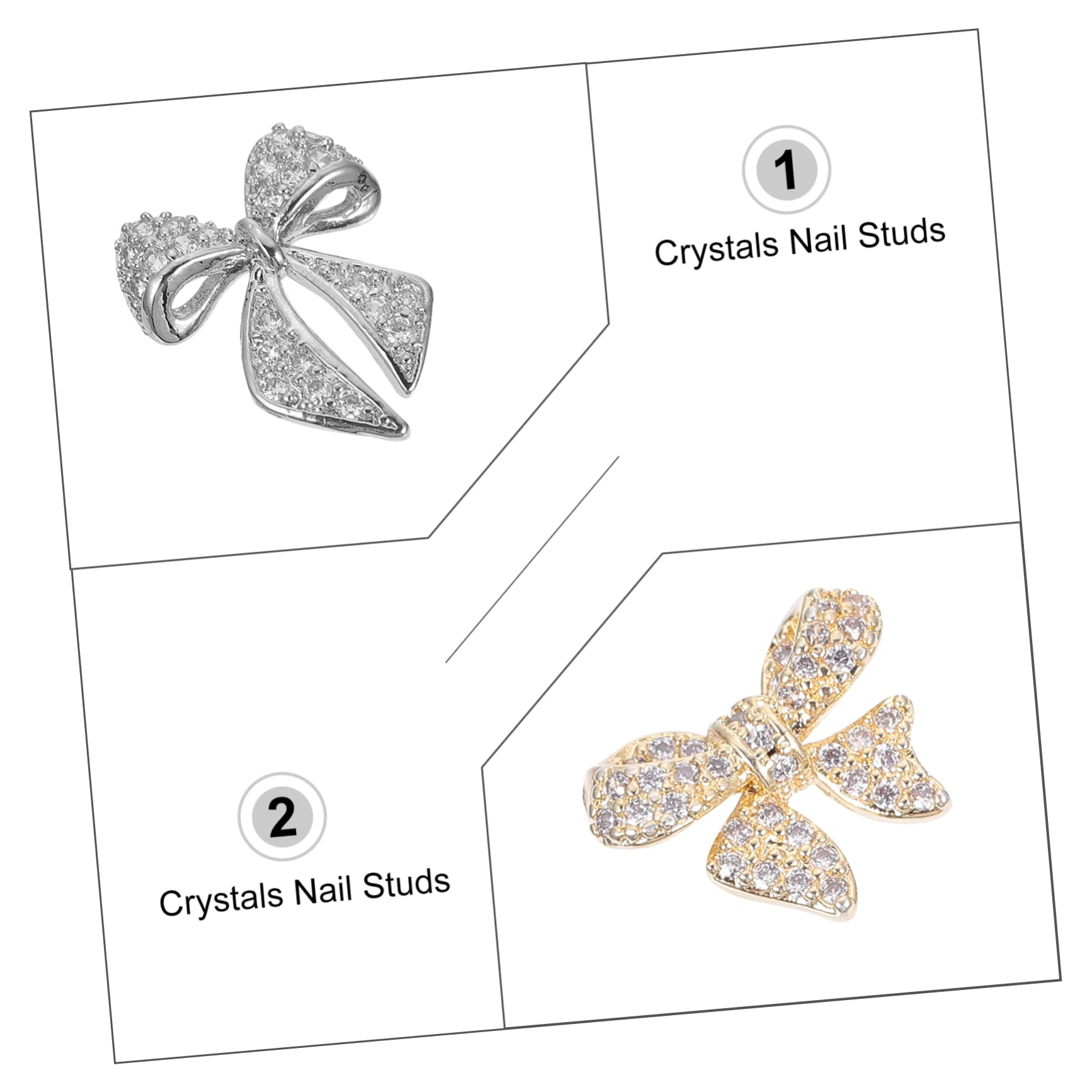 LIFKOME Chic 5pcs Nail Jewelry Diamond Studs 3D Preserving Nails Rhinestones Nail Art for Women Random Style