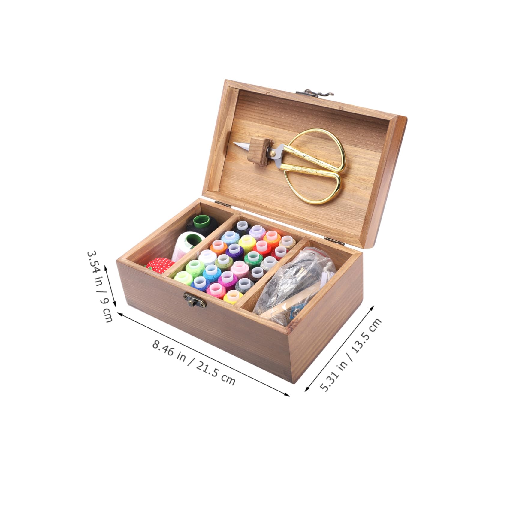 LIFKOME Caja de Costura para Almacenar Agujas y Hilos Retro Gran Capacidad de Madera Estuche Ecológico para DIY y Accesorios de Costura Hogar