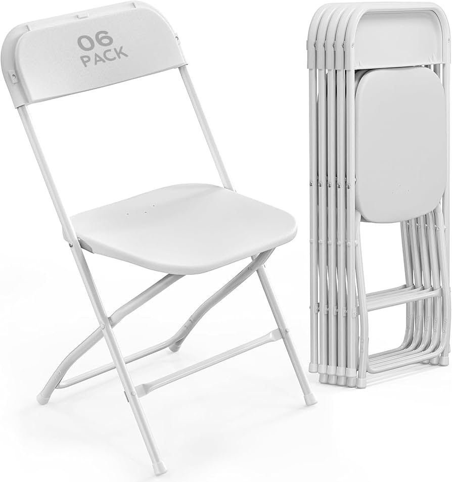 Amazon.com: VISTACASA 6 Pack White Plastic Folding Chair, Indoor
