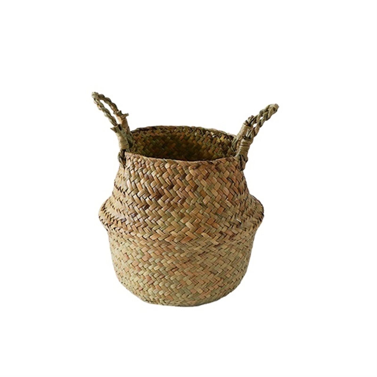 OLOMA Picnic Set, Seagrass Storage Basket Basket Work Rattan Hanging Planting Flower Pot Laundry Mimbre Basket Picnic Basket