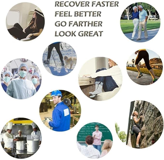 Compression Socks Women & Men Circulation (7 Pairs) Over The Calf Socks Circulation 15-25 mmHg is Best Support for Athletic Running Cycling Hiking2