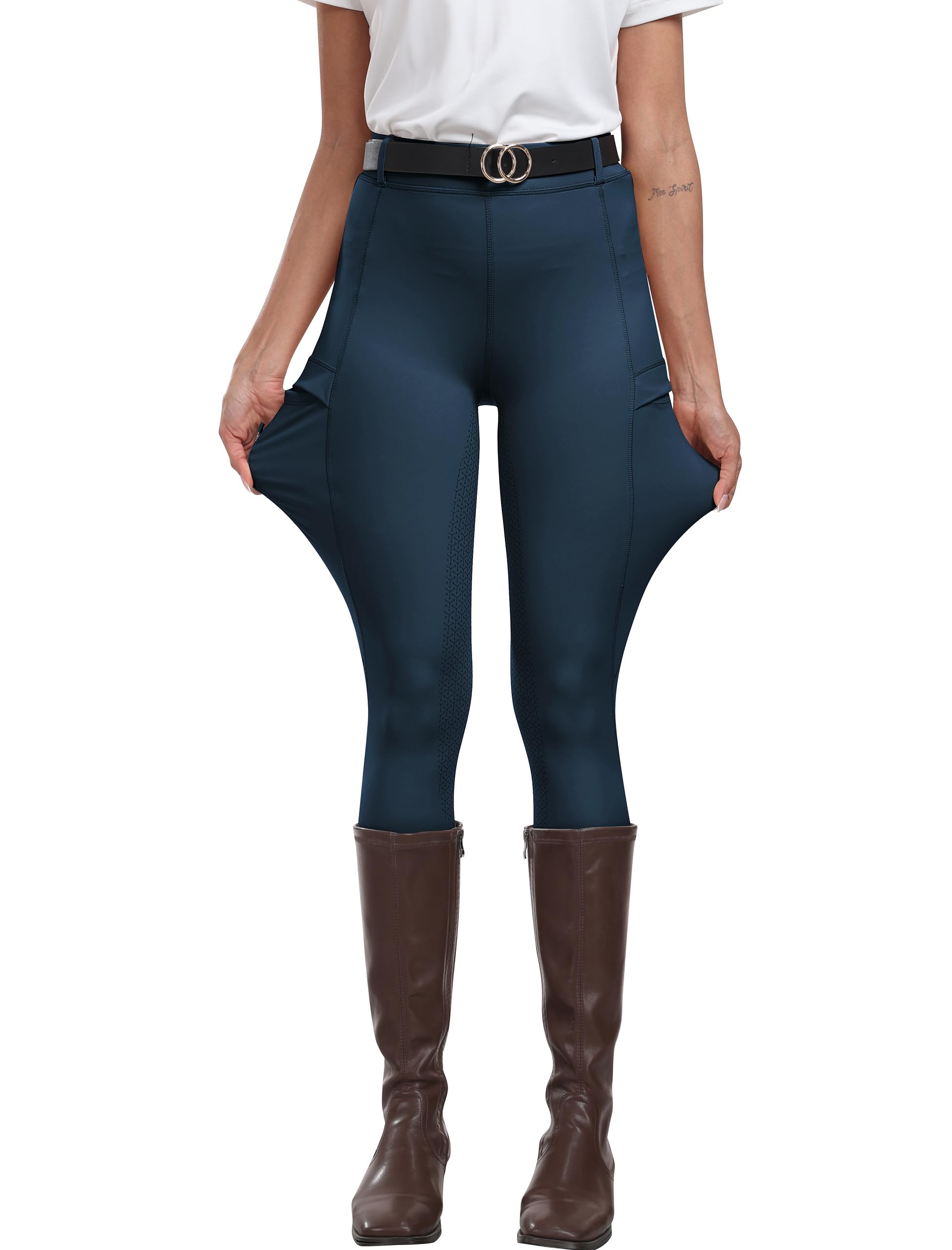 MoFiz Pantalones Hipica Mujer Pantalones Ecuestres Silicon Full Seat Mallas Equitacion Pantalones para Verano - 3