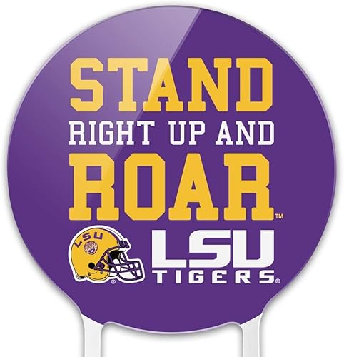 Miniatura 3 de Acrílico Stand Up and Roar LSU Tigers Football Cake Topper Decoración de fiesta para boda, aniversario, cumpleaños, graduación