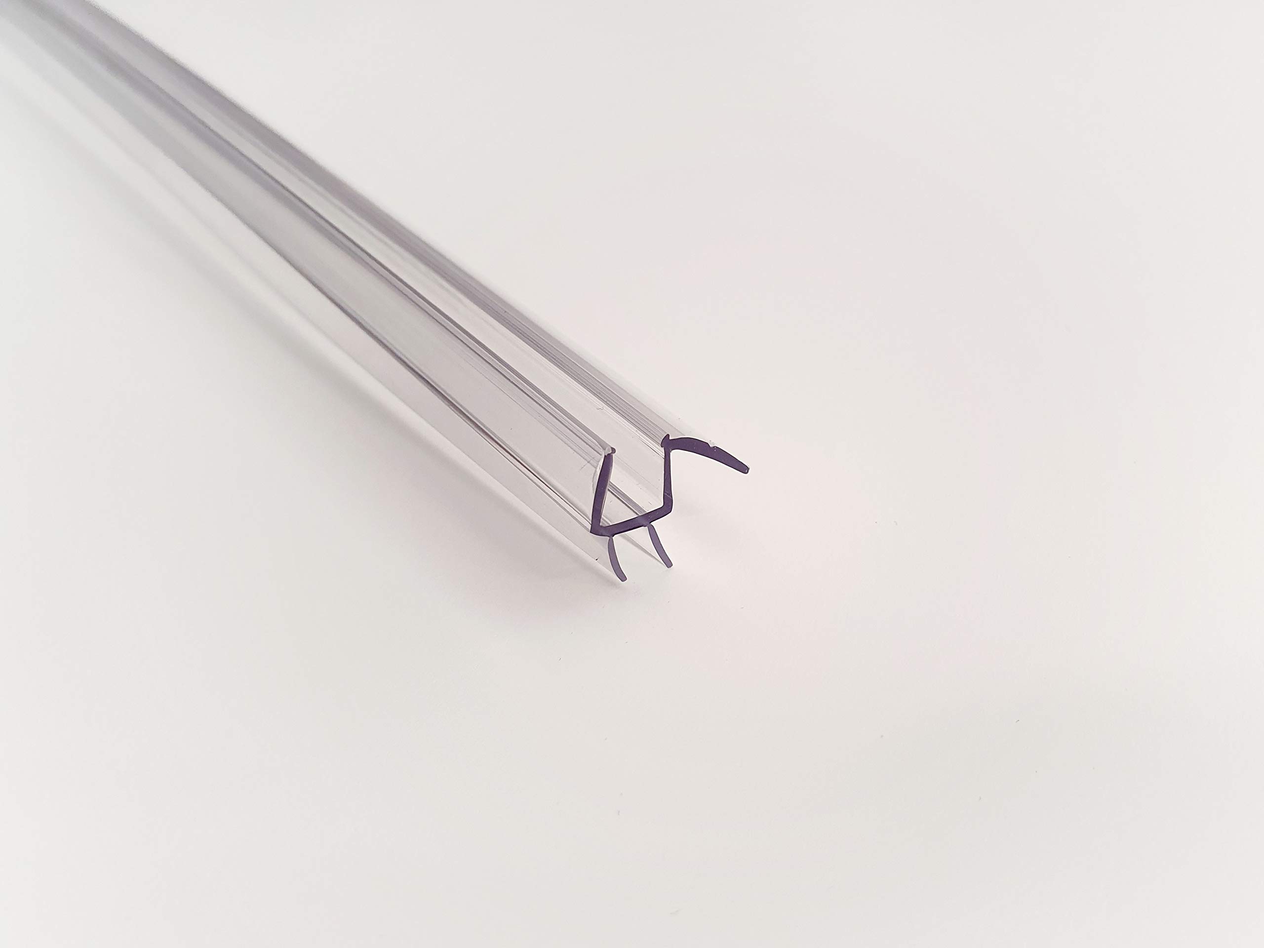 KRISTHAL Dusch-Türdichtung mit doppelter Dichtlippe unten und Abtropfleiste aus hartem Kunststoff, hochtransparent, 200 cm Länge, für 8 mm Glasstärke - Art.Nr. S009B1.8