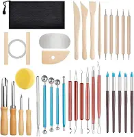 Ceramica Fria Kit, Kit Ceramica Fria Iniciante de 34 Peças, Ferramentas de Estecas Profissionais
