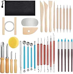 Ceramica Fria Kit, Kit Ceramica Fria Iniciante de 34 Peças, Ferramentas de Estecas Profissionais