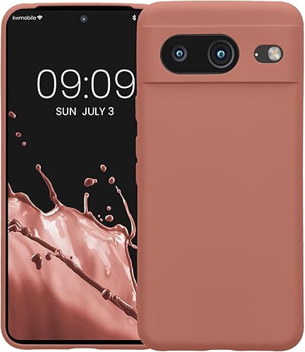 Miniatura 5 de kwmobile Funda compatible con Google Pixel 8 - Funda protectora delgada de TPU con acabado mate suave - Rosa de invierno